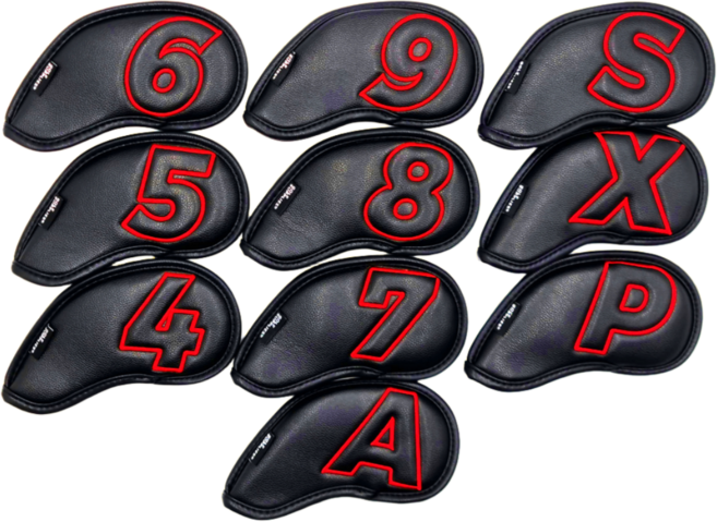 서플라이스 자석 아이언커버 10개 세트 골프채 헤드 웨지 보호 클럽 풀세트, 1개