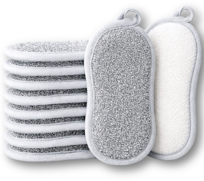 리빙에이드 기름때잡는 양면 은사 수세미, 1개, 10개입