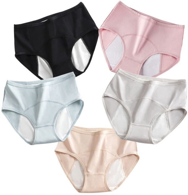 방수 면 위생팬티 5종 세트 생리 앞섬방지 주니어 메쉬 방수 속옷 다양한 색상 조합이 가능합니다