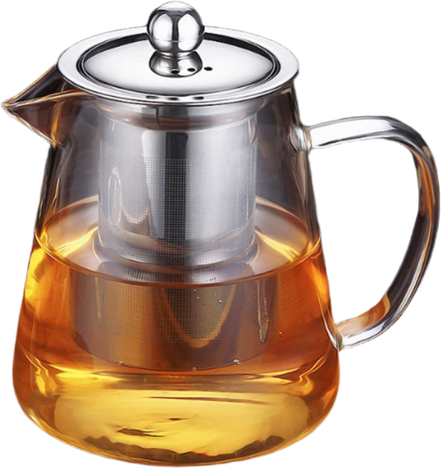 내열유리 티포트, 혼합색상, 450ml, 1개