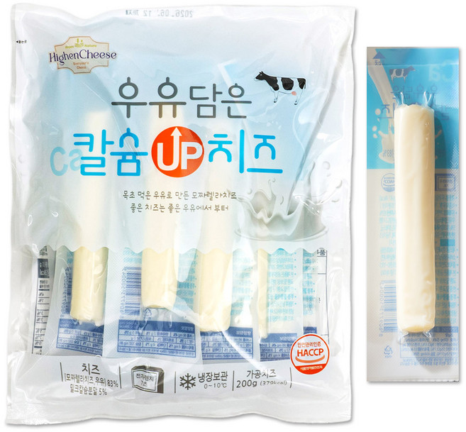 풍부한 영양간식 세인 우유담은 칼슘업치즈 200g, 6개
