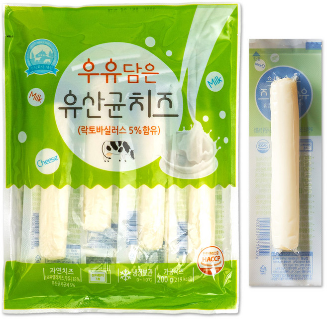 풍부한 영양간식 세인 우유담은 유산균치즈 200g, 6개
