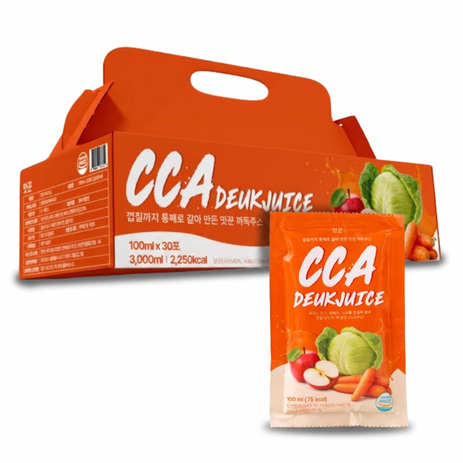 [맛꾼 단독 까득주스] 국산 채소 3종을 통째로 갈아넣은 CCA 주스, 60개, 100ml