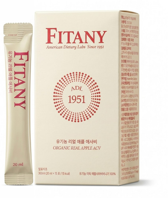 [FITANY] 피타니 유기농 리얼 애플 애사비 자연발효 애플사이다비니거 100%, 2박스, 300ml