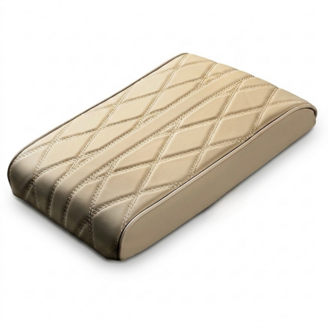 디뷰 차량용 메모리폼 팔걸이 퀼팅 콘솔쿠션, 1개, 샌드 베이지
