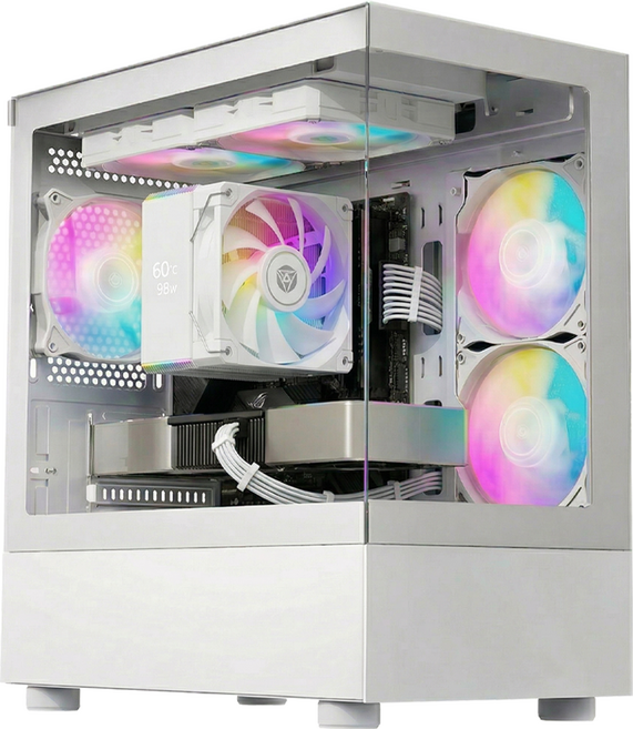 피씨오브플레이어 게이밍 컴퓨터 조립PC 화이트 데스크탑 본체 롤 피파 발로란트 GTA6 리니지, 윈도우 11 홈, 1TB, 32GB, 지포스 RTX 5070 Ti, (본체)R7-7800X3D