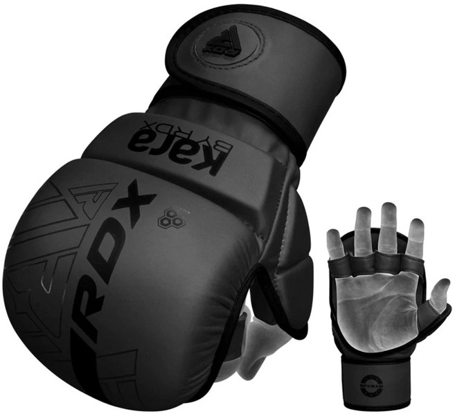 링사이드코리아 RDX 카라 MMA 오픈핑거 글러브 / 스파링 킥복싱 빵글러브, 블랙, 1세트