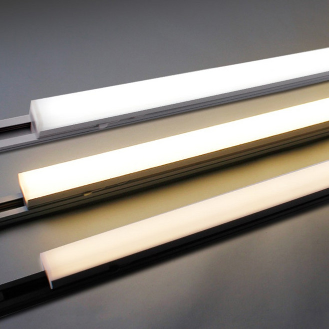 엘포스 LED 티라인 TS라인 레일 사각 T5 레일등 1200mm 슬림 레일 일자등, 10개, 화이트바디, 전구색