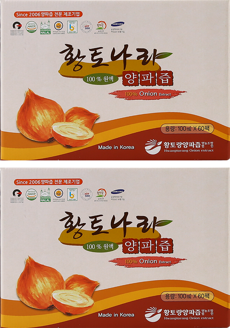 황토나라양파즙 물없이 갈아만든 100% 원액양파즙 100ml, 120개