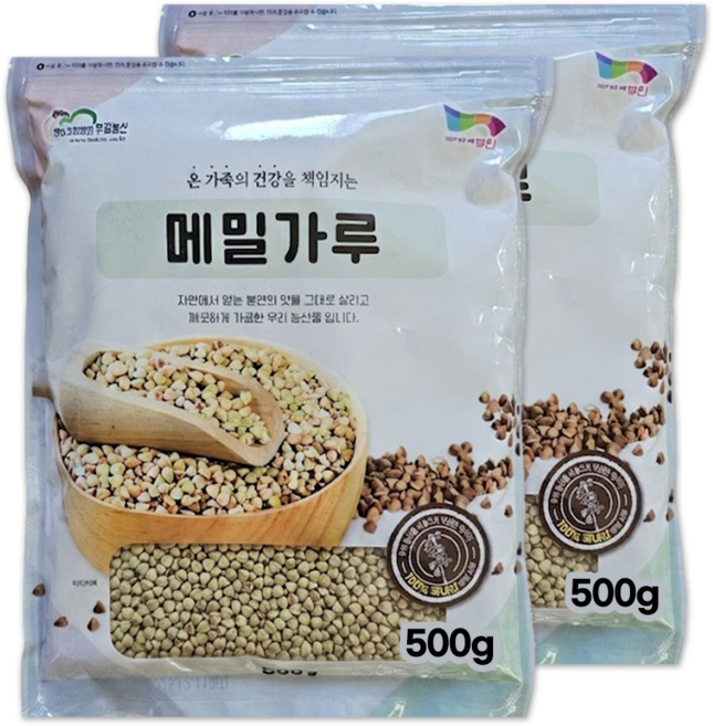 국산 메밀가루 1kg(500gx2) 분말, 500g, 2개
