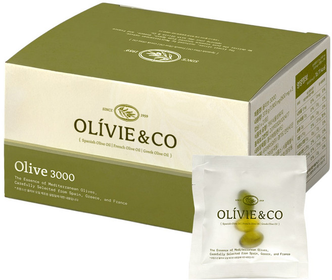 올리비앤코 올리브3000 지중해 올리브오일 캡슐, 3박스, 1800mg
