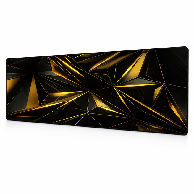 리치라라 고밀도 게이밍 장패드, 1개, 블랙 골드