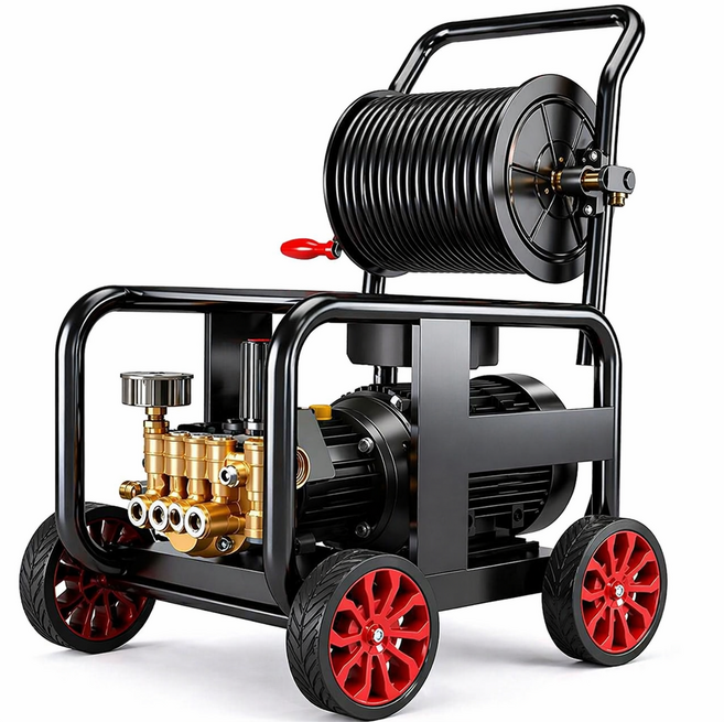 불릭스 고압세척기 40m/60m 긴호스 하수구 배관 뚫는기계 220v 60hz 맞춤제작 스프레이건, 블랙, 호스 40m