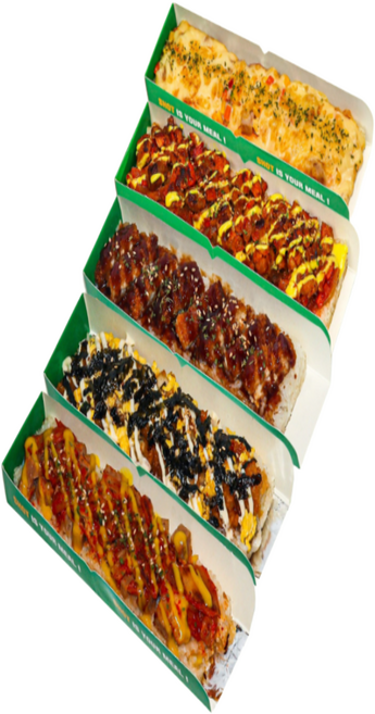 [밥스틱] 인기5종SET 냉동김밥 밥버거 피자 돈까스 오돌뼈 치킨마요 불닭, 5개, 200g