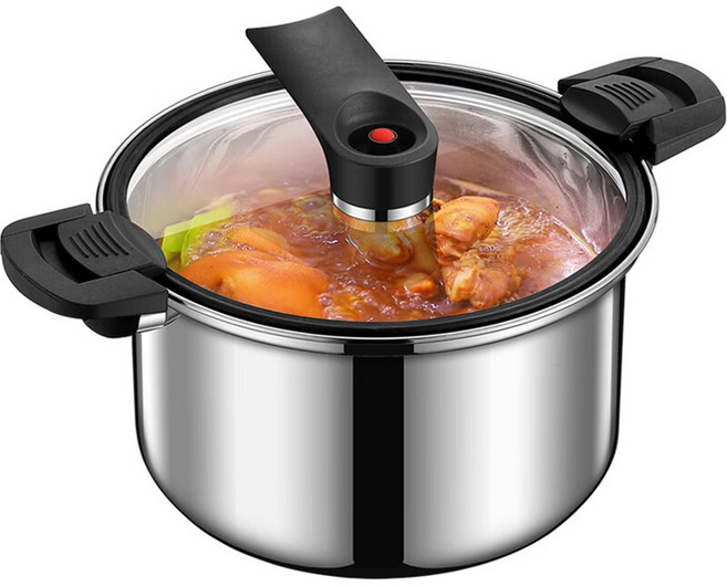 CookNest IH 스테인레스 양수 압력밥솥 인덕션 스텐 저압냄비 진공냄비, 1개, 본색, 24cm