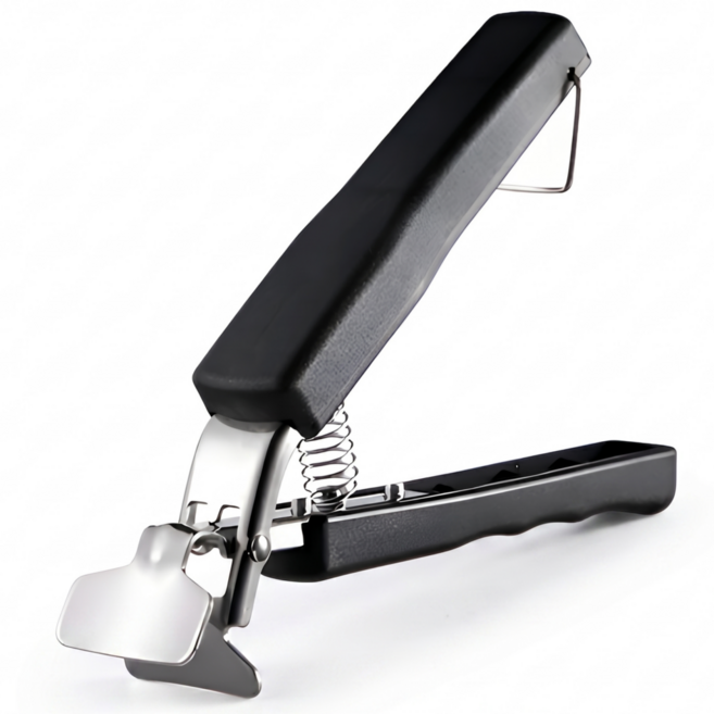 우디밸리 초강력 떨어지지 않는 뚝배기 집게, 1개, 스텐실버+블랙