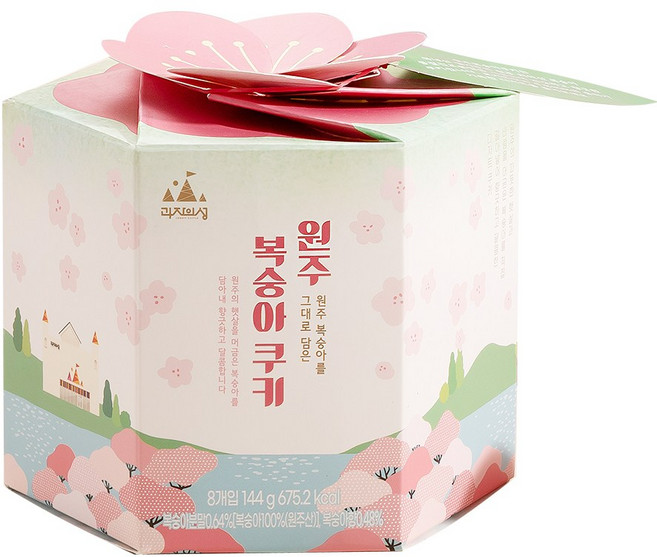 원주 복숭아쿠키 (개별포장 디저트선물), 144g, 1개