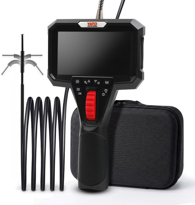 야토 산업용 내시경카메라 2M 360도 회전용 초고화질 하수구 수도관 배관 누수 탐지 YT-AES-PR, 1개