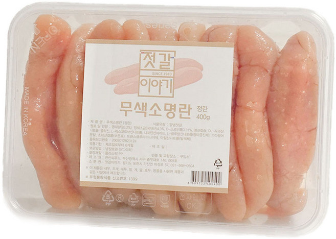 [젓갈이야기] 무색소 명란젓(정란) 400g 800g, 1개