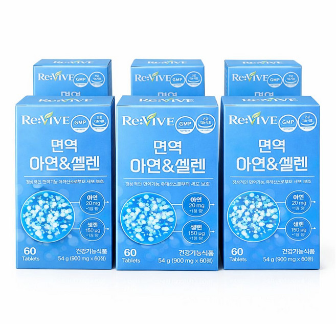 셀레늄 아연 면역력 영양제 활성산소제거/12박스주문시 셀렌톡 정품 증정, 6개, 60정