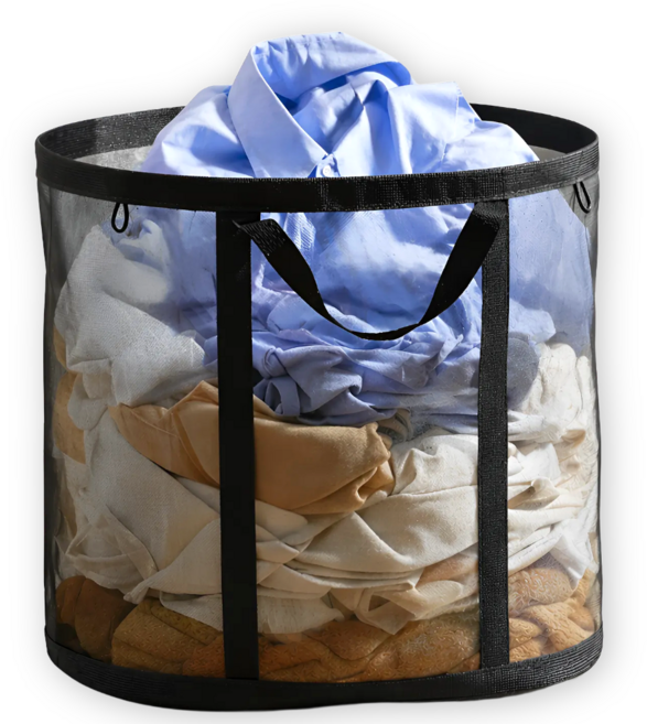 리빙에이드 접이식 빨래바구니 다용도 메쉬 바구니 대용량, 1개, 딥블랙