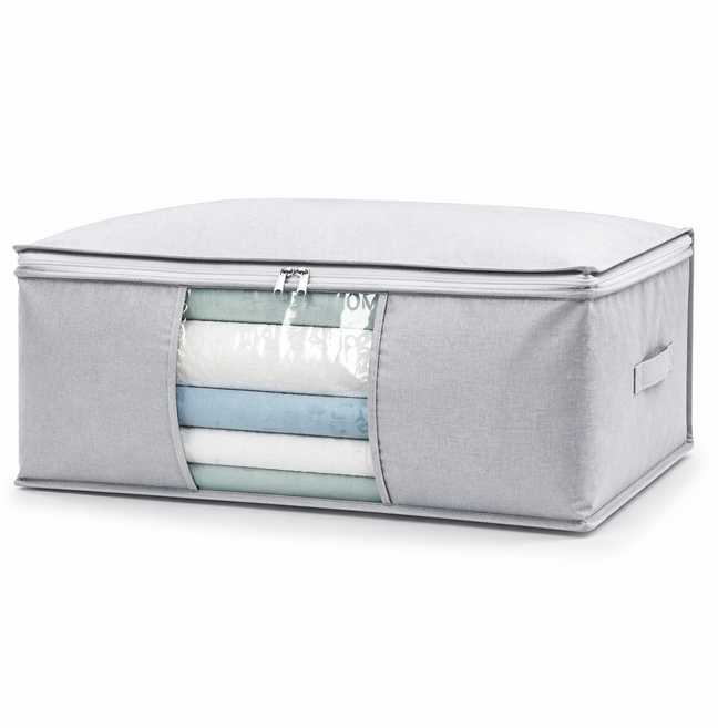 오랜 리빙박스 대용량 이불정리함 수납함 2P, 그레이 2개, 1세트