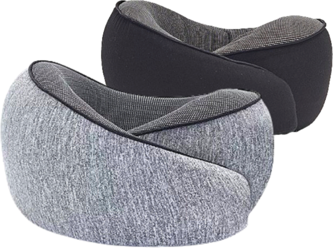 인터리더 여행용 목베개 기내용 비행기 휴대용 기내 쿠션, 시크 블랙