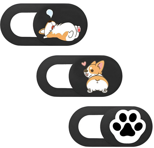 노트북 카메라가리개 웹캠커버 테블릿 핸드폰 렌즈 차단 3P 세트, 귀요미 강아지 3종, 1세트, 귀요미 강아지 3종