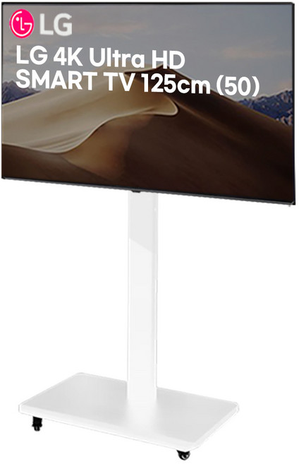 LG 50인치 엘텐바이미 스마트티비 4K UHD 50UQ7070 회의용 사무실 이동식스탠드 색상 선택가능, 방문설치, 스탠드형, 50UQ7070 이동형 엘탠바이미 블랙