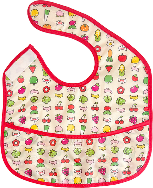 오우아스튜디오 방수 포켓 턱받이 신생아 아기 외출용 휴대용 이유식턱받이, 1개, 1개입, 이지 타입 크림