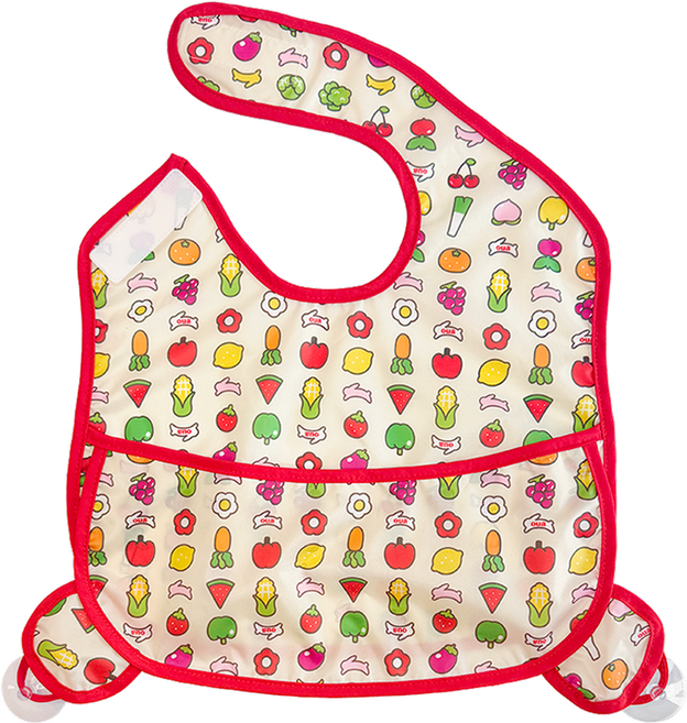 오우아스튜디오 방수 포켓 턱받이 신생아 아기 외출용 휴대용 이유식턱받이, 1개, 1개입, 베어핀 타입 크림