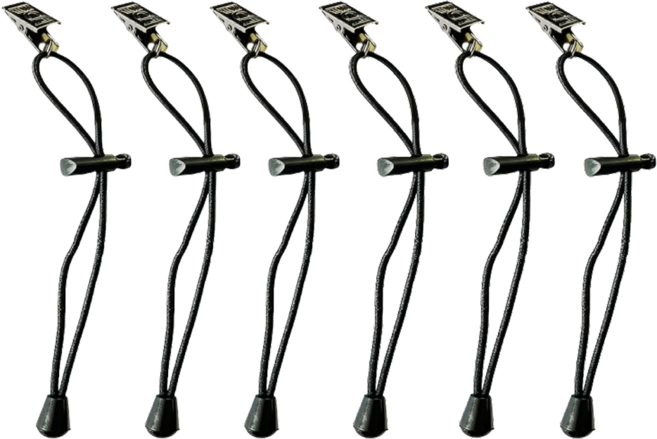 코잘 바지 밑단 고정 스트랩 집게, 6개, 블랙