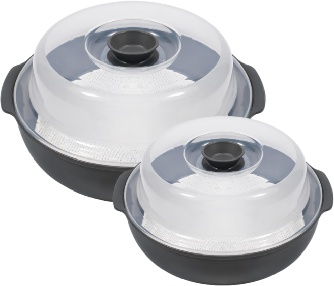 전자레인지 찜기 계란찜 국산 만능찜기, 그레이(500mL+1200ml), 1세트