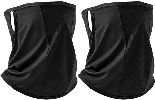 스마트덕 자외선 차단 쿨 스포츠 골프 마스크, 1세트, 블랙+블랙