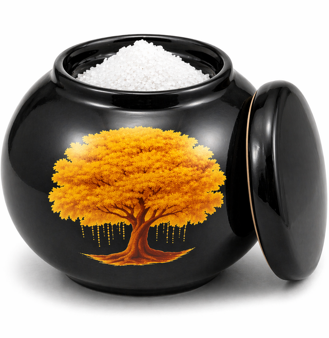 황금나무 흑자 소금단지 미니 항아리 현관 풍수 인테리어 국산 친집선, 1개