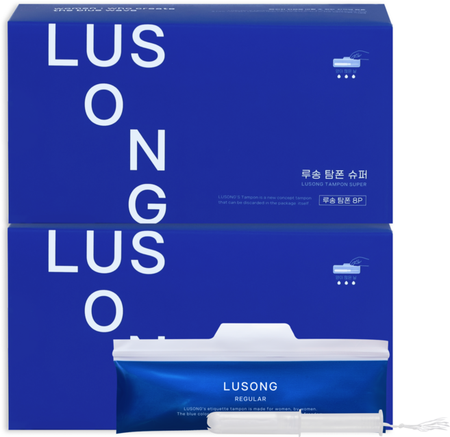 루송 유기농 순면 탐폰, 슈퍼, 8개입, 2개