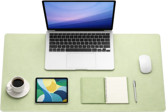 달리앤달리 가죽 데스크 매트 책상 보호매트 논슬립 대형 마우스 장패드, 1개, 02-브라이트그린(사이즈 120x60cm)