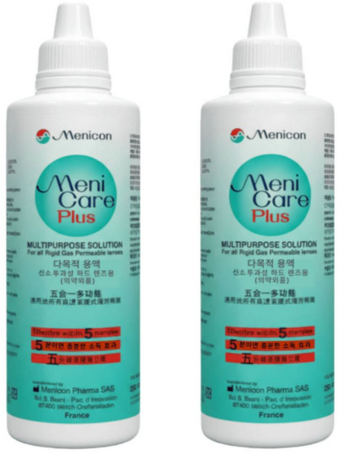 메니케어플러스 드림렌즈세척액 하드렌즈보존액 프로케어액, 2개, 250ml