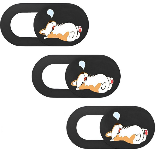 노트북 카메라가리개 웹캠커버 테블릿 핸드폰 렌즈 차단 3P 세트, 코고는 웰시코기 3종, 1세트, 코고는 웰시코기 3종