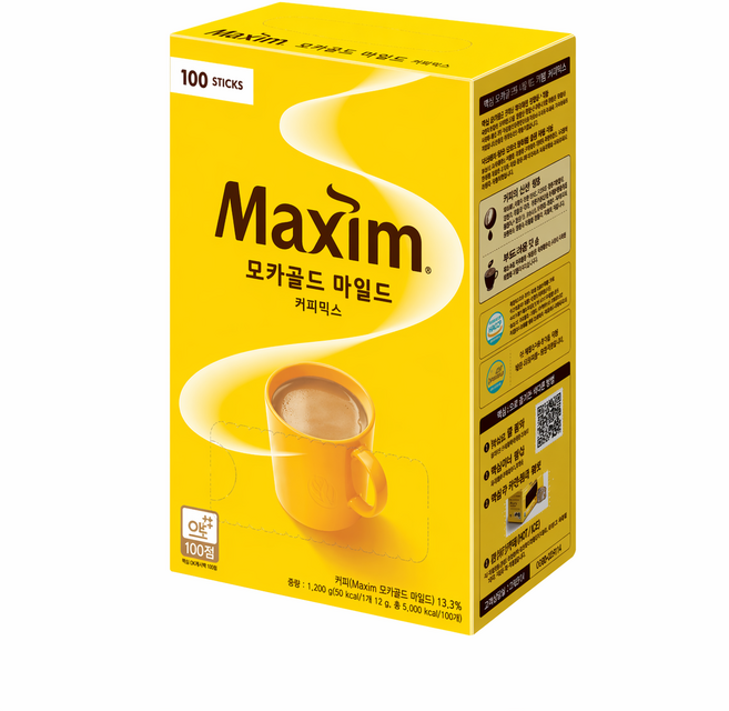 맥심 모카골드 마일드, 1개, 100개입, 12g