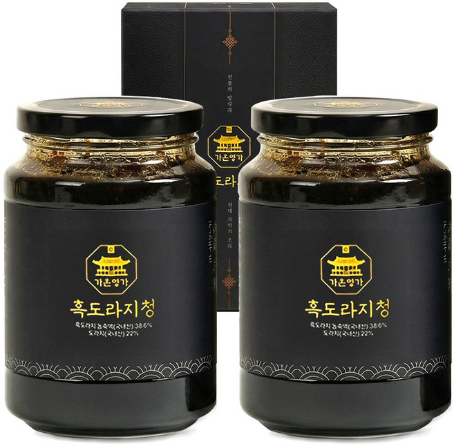 도라지함량 60.6% 가온명가 흑도라지청 구증구포 도라지청, 600g, 2개, 1개입