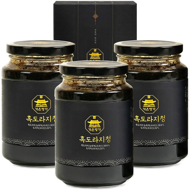 도라지함량 60.6% 가온명가 흑도라지청 구증구포 도라지청, 600g, 3개, 1개입