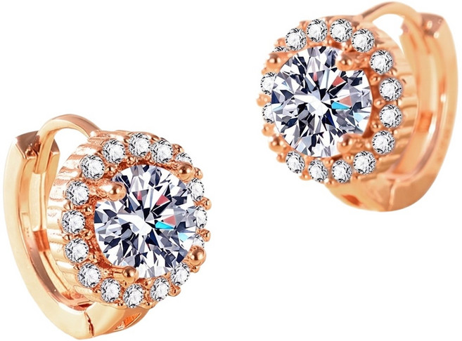 GRACIAN 모이사나이트 1캐럿 모조 다이아몬드 원터치 귀걸이 cm016