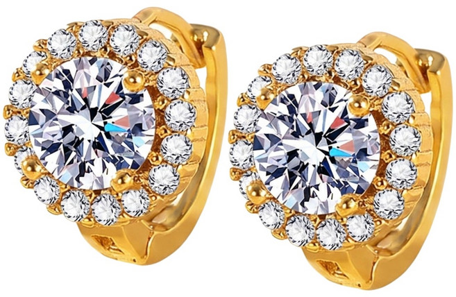 GRACIAN 모이사나이트 1캐럿 모조 다이아몬드 원터치 귀걸이 cm016