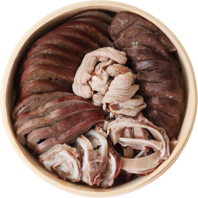 국내산 순대내장 모둠 1KG 오소리감투 간 허파 염통 울대 소창, (냉장)삶은 순대내장모둠 1KG * 2EA 총 2KG, 2개