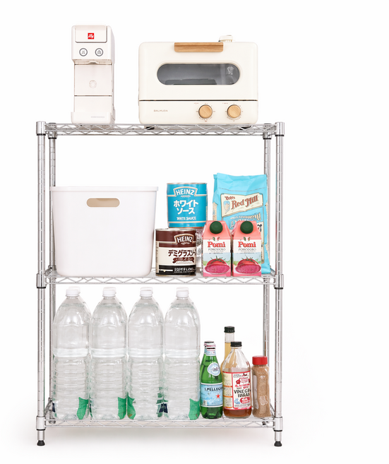 생각하는집 메탈랙 선반 강철 철제 수납 스탠드 모음, 3단