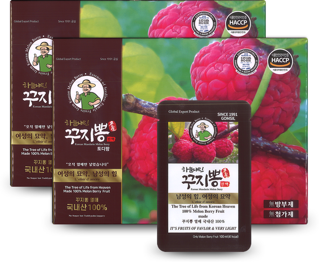 꾸지뽕 구찌뽕 발효효소진액 90ml 국산유기농 꾸찌뽕열매100%, 2박스, 3L