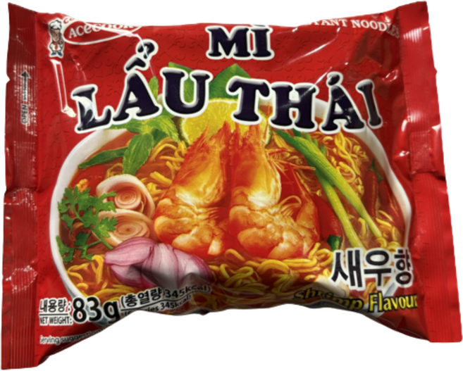 미라우타이 에이스쿡 베트남 라면 새우맛 83g, 30개