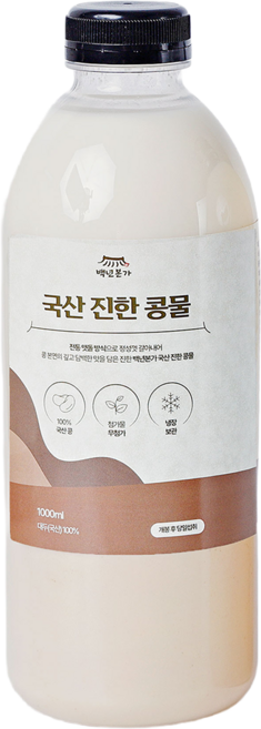 백년본가 첨가물없는 100% 국산 더 진한 콩물, 2개, 1L