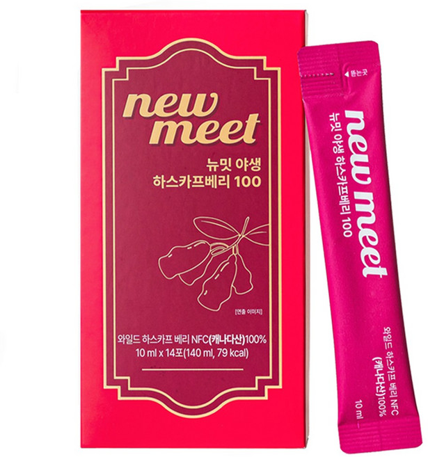 7위 - 뉴밋 야생 하스카프베리 착즙 스틱 100% 2박스(28포) 안토시아닌, 28개, 10ml